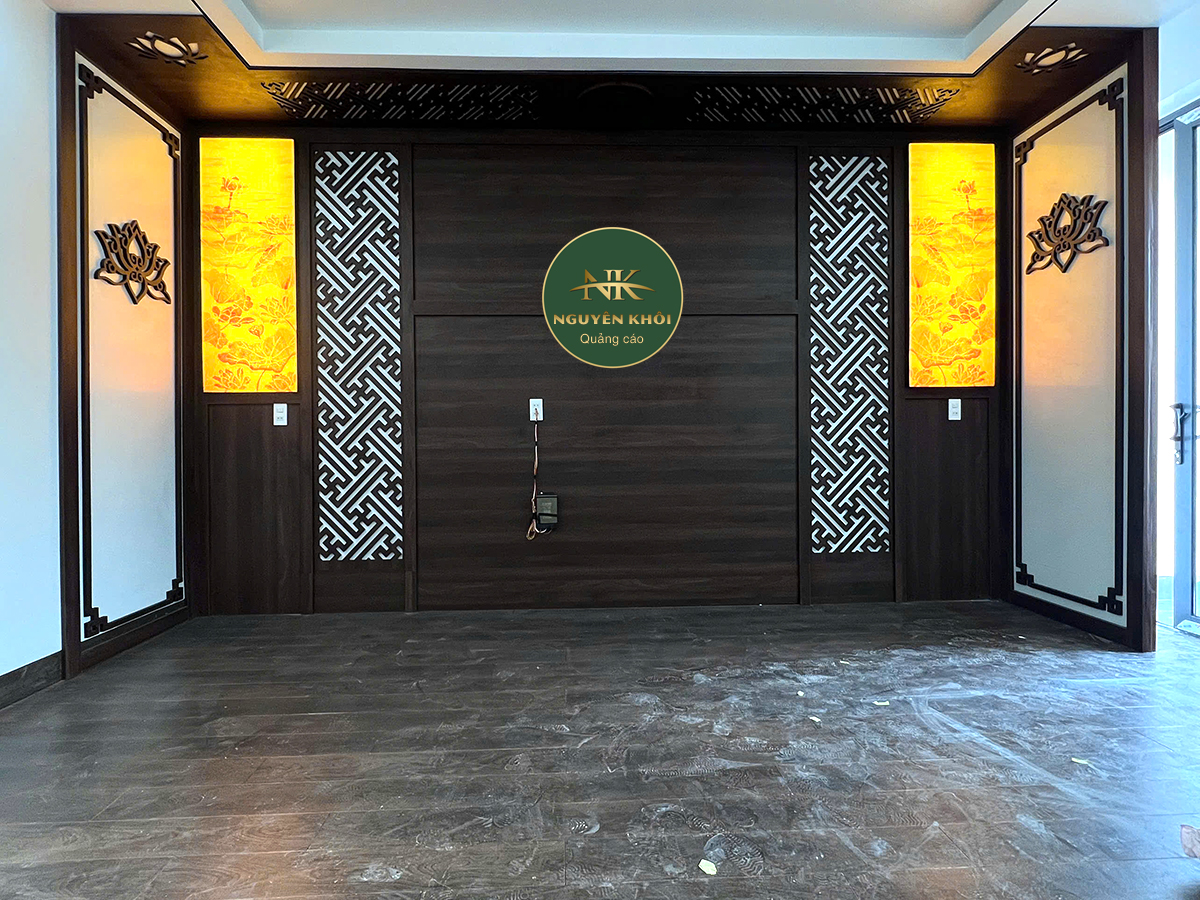 Vách ngăn phòng thờ đẹp hiện đại