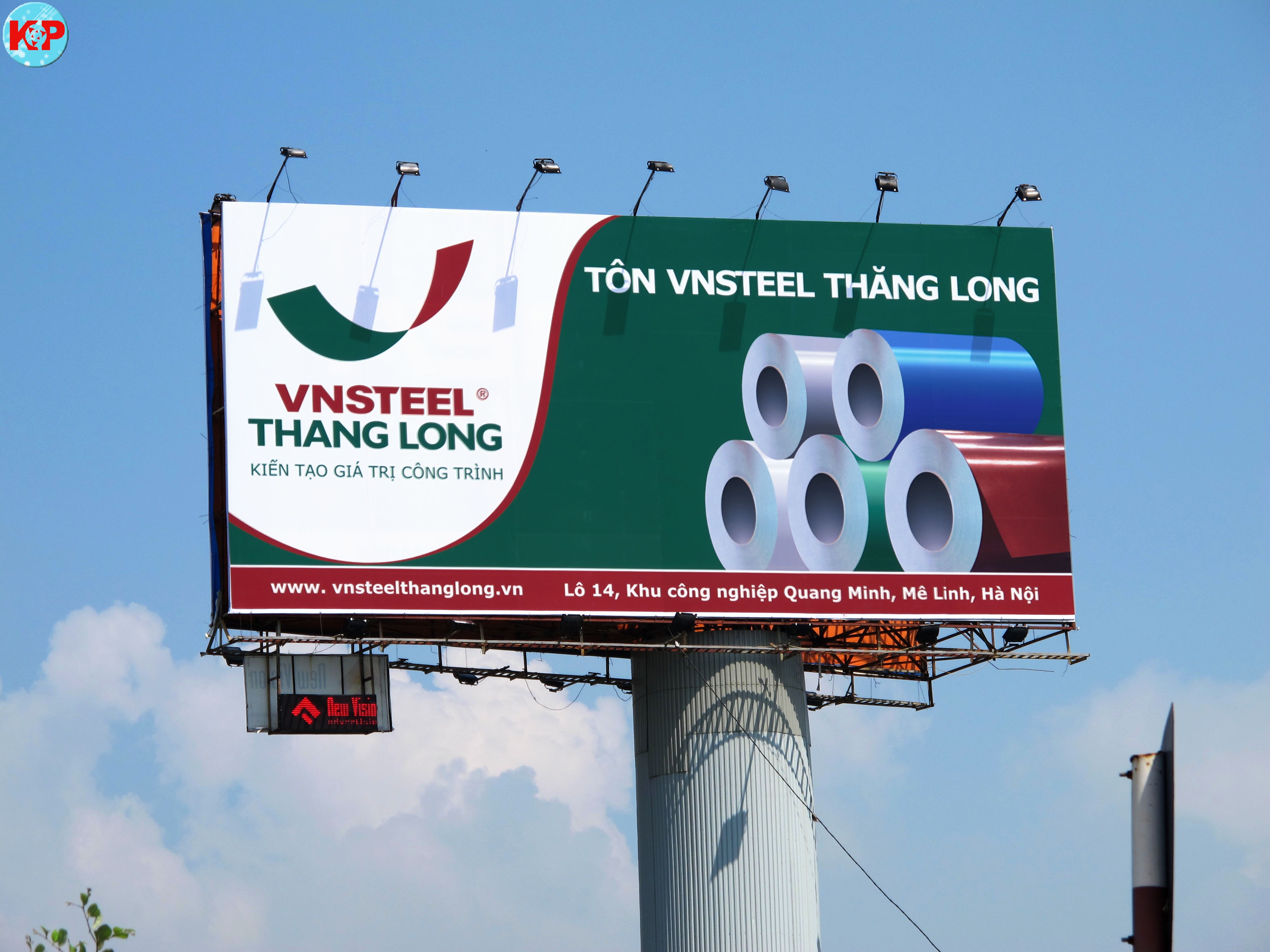 Bảng hiệu hiflex quảng cáo Tôn VNSTEEL Thăng Long