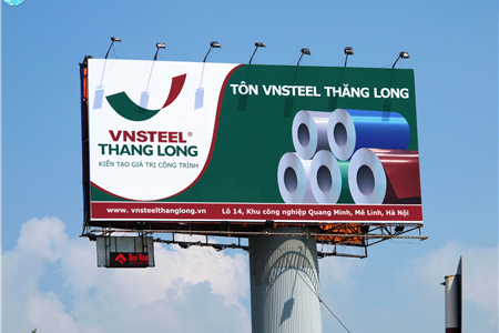 Bảng hiệu hiflex quảng cáo Tôn VNSTEEL Thăng Long