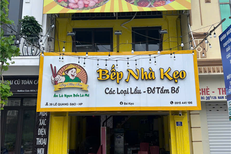 Biển quảng cáo cho Nhà hàng Lẩu Nướng Bếp Nhà Kẹo