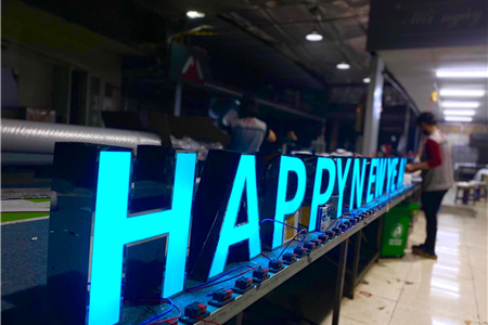 Chữ Inox Có Đèn LED HAPPY NEW YEAR
